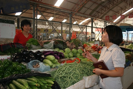 陈丽娟到菜市场调研