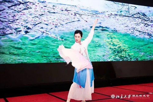 图说：新加坡校友会带来的舞蹈《十里桃花》