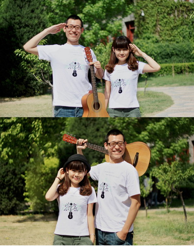 在校时的程璧,为协会版衫拍摄照片